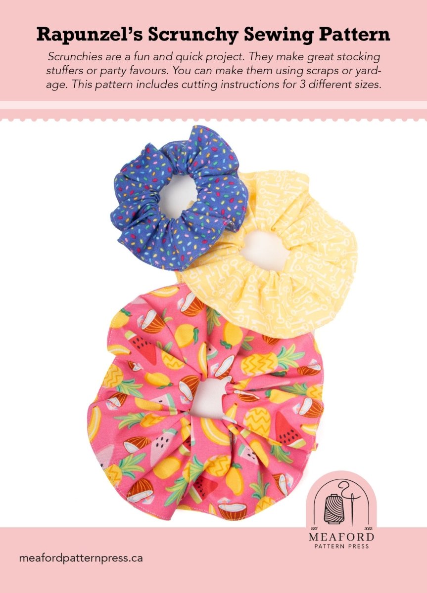 Scrunchie Sewing Pattern | Sewing Pattern for Scrunchies – Meaford