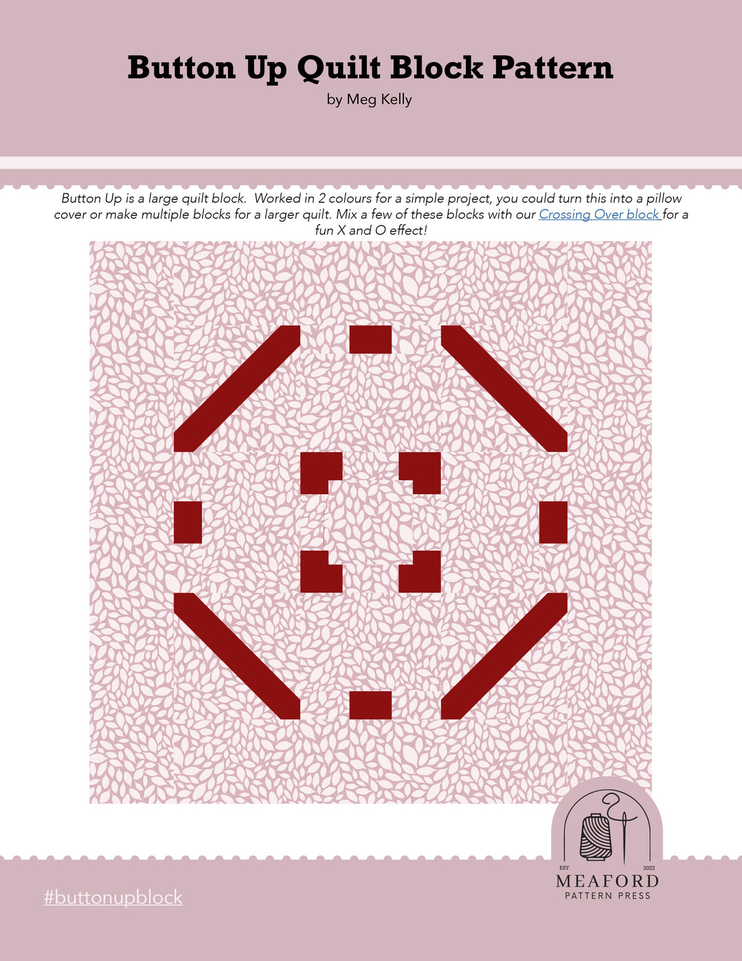 Button Up Quilt Block Pattern - pdf
