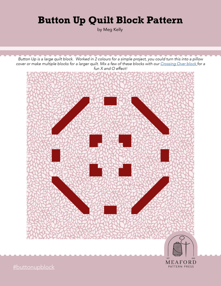 Button Up Quilt Block Pattern - pdf