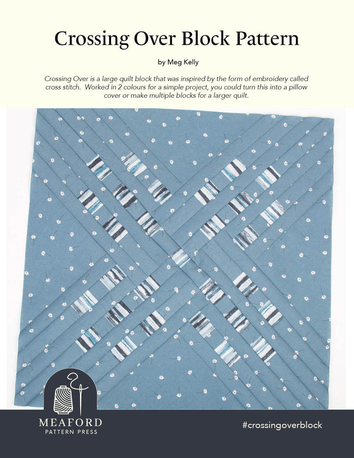 Crossing Over Quilt Block Pattern - pdf