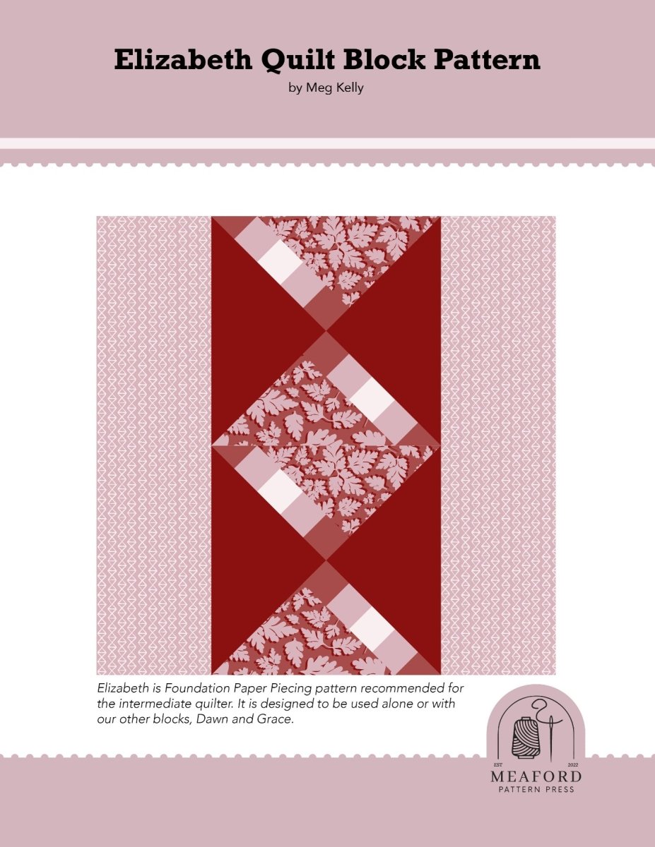 Intermediate Quilt Block Patterns FPP Quilt Block Pattern | Elizabeth Intermediate Quilt Pattern ...