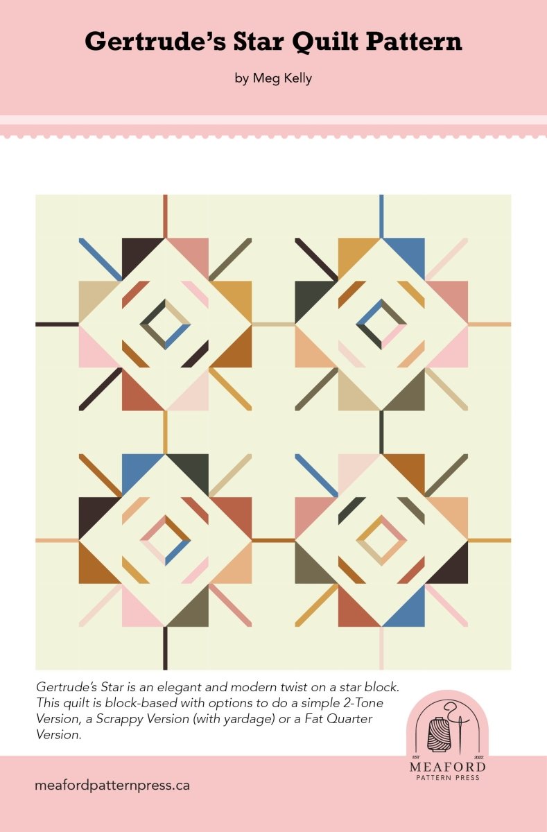 Gertrude's Star Quilt Pattern - printed