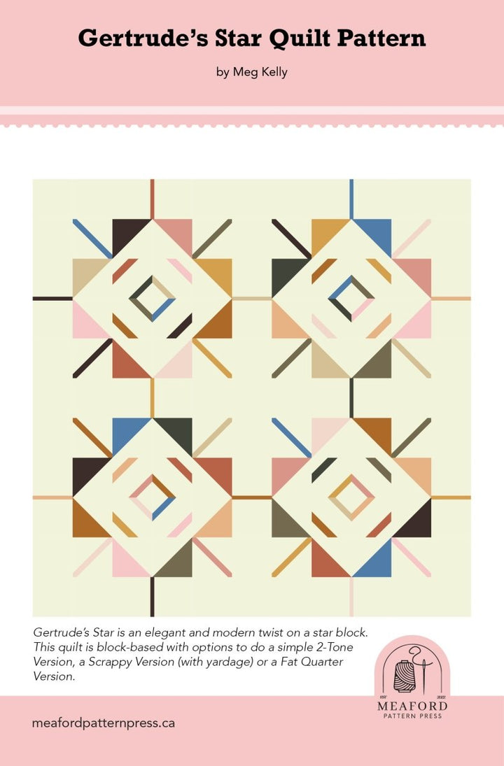 Gertrude's Star Quilt Pattern - printed