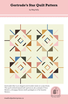 Gertrude's Star Quilt Pattern - printed