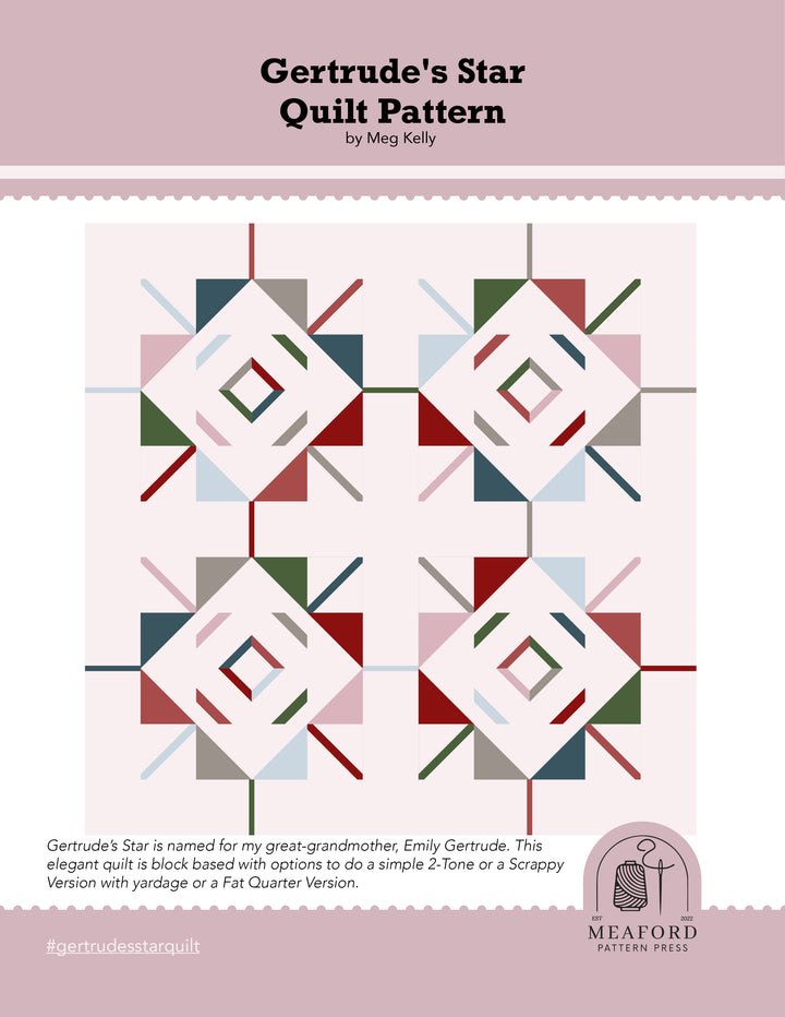 Gertrude's Star Quilt Pattern - pdf