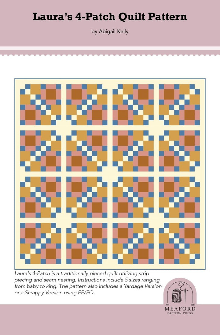 Laura's 4-Patch Quilt Pattern Printed