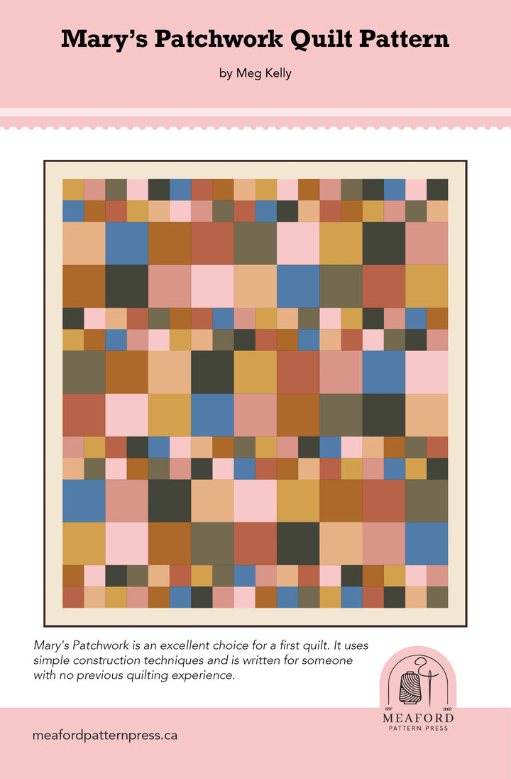 Mary's Patchwork Beginner Quilt Pattern - printed