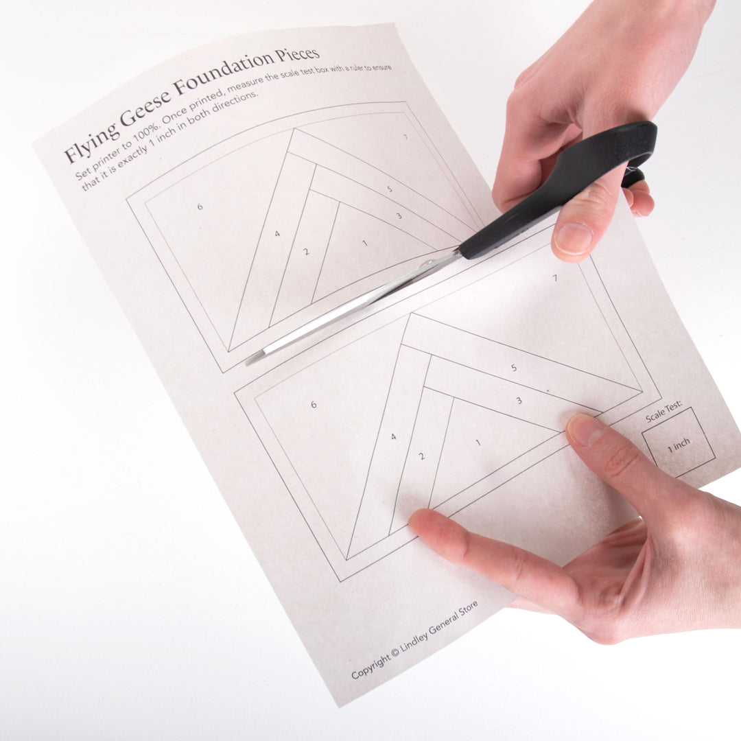 Printable Log Cabin Flying Geese FPP Template
